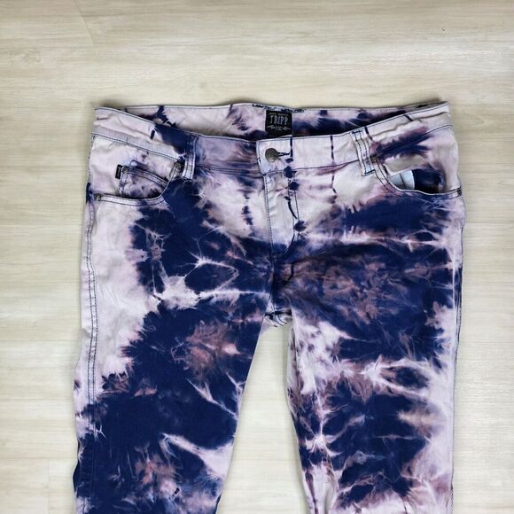 Tripp NYC Jeans Tie Dye Pants Punk Rocker Y2K Goth Slim Leg Size 32 / 15 - Picture 6 of 8